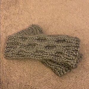 Grey knit leg warmers